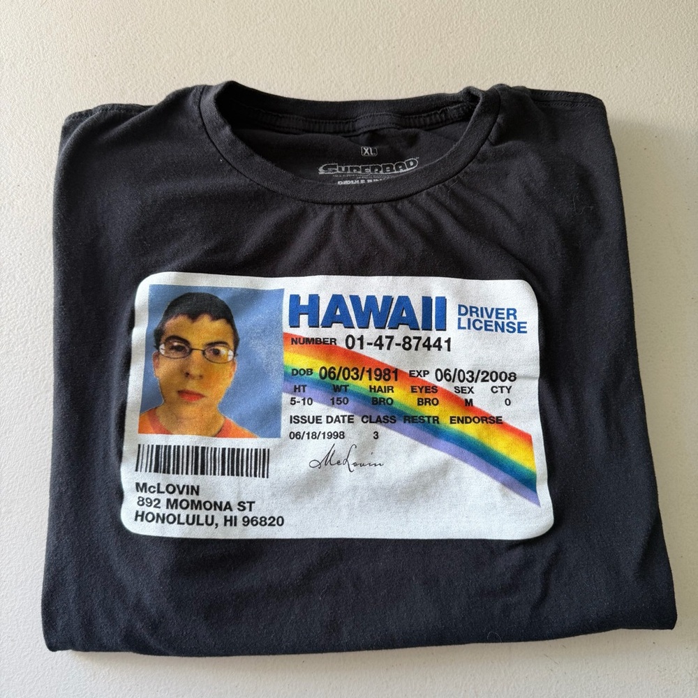 McLOVIN Black Superbad Graphic Logo Tee